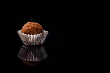 closeup useful handmade round chocolate candy