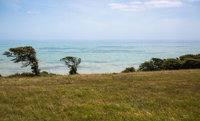 Das Meer an einem windigen Tag von Beachy Head England