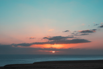 nature poster. sunset in the ocean