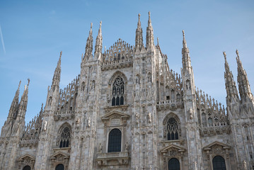Fototapeta premium Milan, Italy - January 16, 2019 : View of Duomo di Milano
