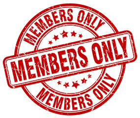 members only red grunge round vintage rubber stamp