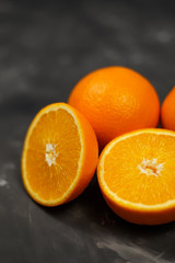 Orange on black background