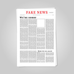 Fake News Newspaper Eps10 Vector Illustration. Fake News Template.