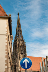 Fototapeta premium St. Lamberti Kirche, Prinzipalmarkt, Münster Nordrhein-Westfalen (NRW)