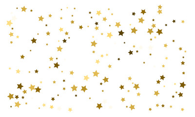 Gold stars. Confetti celebration, Falling golden abstract decoration for party, birthday celebrate, anniversary or event, festive. Festival decor. Vector illustration