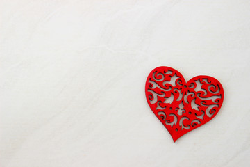 red heart on a marble gray background