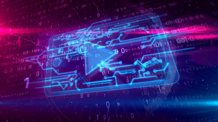 Cyber media concept with mobile player