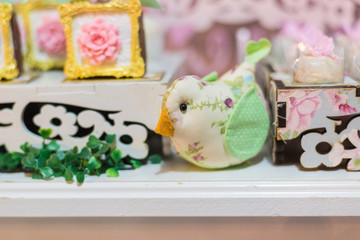 Sweets and decoration on the table - Children's theme garden theme