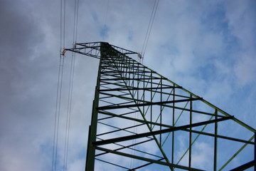 power line. electric tower. trellis. vertical. metal support with trusses in aluminum.