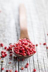 Dried pink peppercorn.