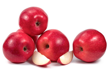 Red apples isolated on white background