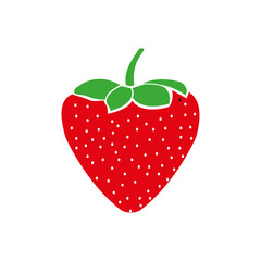 Fototapeta premium Garden strawberry fruit or strawberries flat color vector icon for food apps and websites