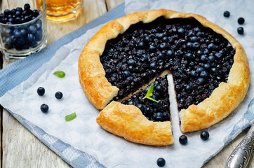 Blueberry galette with fresh blueberries