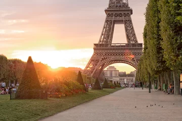 Fotobehang Eiffeltoren bij zonsondergang © espiegle