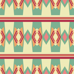 Obraz premium aztec background. geometric seamless pattern. Retro carpet background in pastel colors. vector illustration