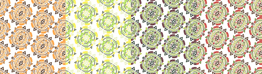 seamless folk pattern with motifs of indians and aztecs