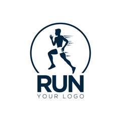 Obraz premium Running Logo Design. Concept sports club, running club and fitness. Vector 