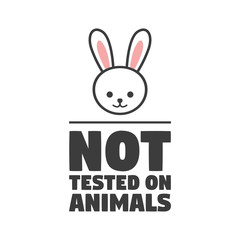 No animals testing icon design symbol. Can be used as sticker, logo, stamp, icon. Vector illustration