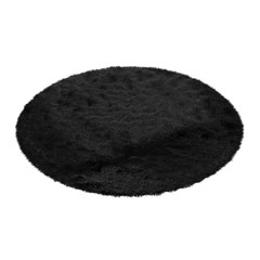 Round fluffy soft wool carpet on a white background 3d rendering