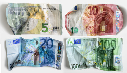 broken old euro banknote texture