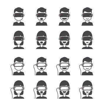 VR 16 iconos negros hym