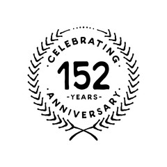 152 years design template. 152nd vector and illustration 