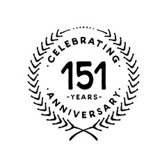 151 years design template. 151st vector and illustration 