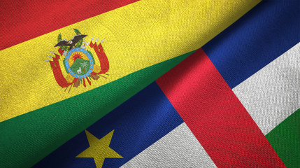 Bolivia and Central African Republic two flags textile fabric texture