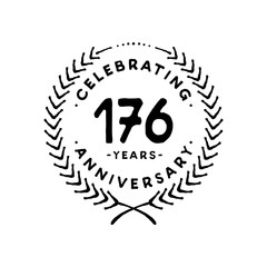 176 years design template. 176th vector and illustration 