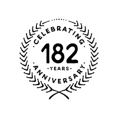 182 years design template. 182nd vector and illustration 