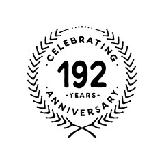 192 years design template. 192nd vector and illustration 