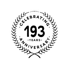 193 years design template. 193rd vector and illustration 