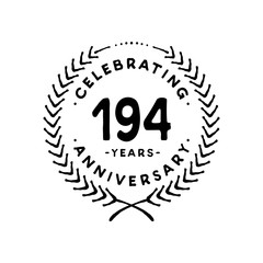 194 years design template. 194th vector and illustration 