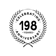 Fototapeta premium 198 years design template. 198th vector and illustration 