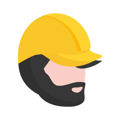 worker face with helmet