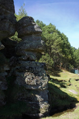 Rock Formations in the middle of the forest in the state of puebla Mexico