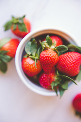 fresh strawberries in a bowl