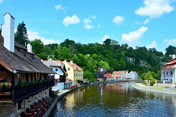 Fototapeta na wymiar Czech Republic-river Vltava in city Czech Krumlov