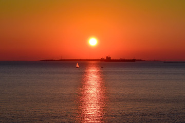 sunset on the sea