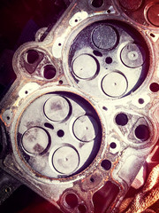 Zylinderkopf eines Diesel Motors