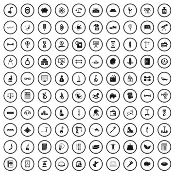 100 balance icons set in simple style for any design vector illustration