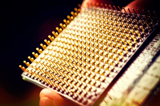 Pins eines Prozessors mit ZIF Sockel