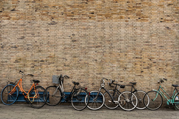 Bicycles on roadside