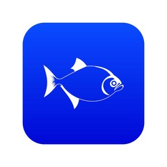Fish icon digital blue for any design isolated on white vector illustration
