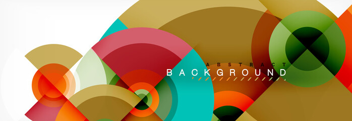 Obraz premium Flying circles geometric abstract background