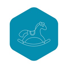 Horse rocking icon in outline style on a white background vector illustration