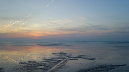 Wattenmeer bei Sonnenuntergang