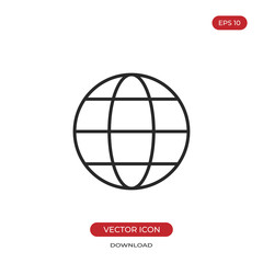 Globe icon vector, World sign