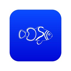 Fish icon digital blue for any design isolated on white vector illustration