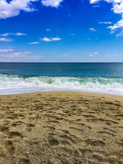 Sea water blue green sky 